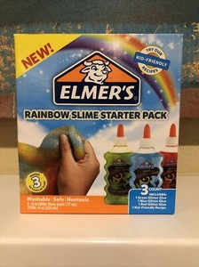New Elmerâs Rainbow Slime Starter Kit Pack Green Blue and Red Glitter Glue Art 26000181624 | eBay
