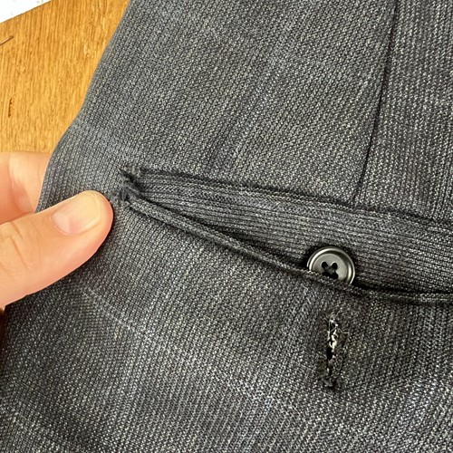 Arnold Brant Suit Mens 44L Gray Windowpane 3 Button 100% Wool Pants 34x32 Canvas - Picture 22 of 24