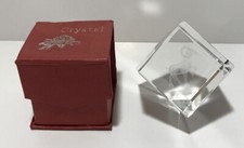 Bighorn Sheep Ram Animal Paperweight Crystal Cube Laser Engraved With Box