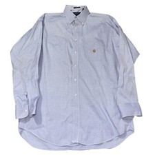 Vtg chaps ralph lauren Dress Shirt Mens 16.5 34/35 Light Blue Long Sleeve