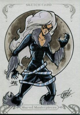Upper Deck Marvel Masterpieces 2018 Sketchkarte von Banitez & Ramirez Black Cat