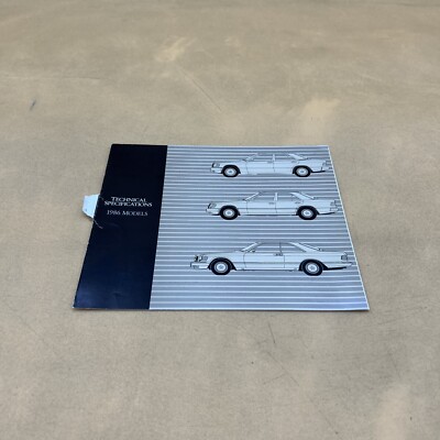1986 MODELS MERCEDES BENZ TECHNICAL SPECIFICATIONS FOLDOUT BROCHURE PAMPHLET