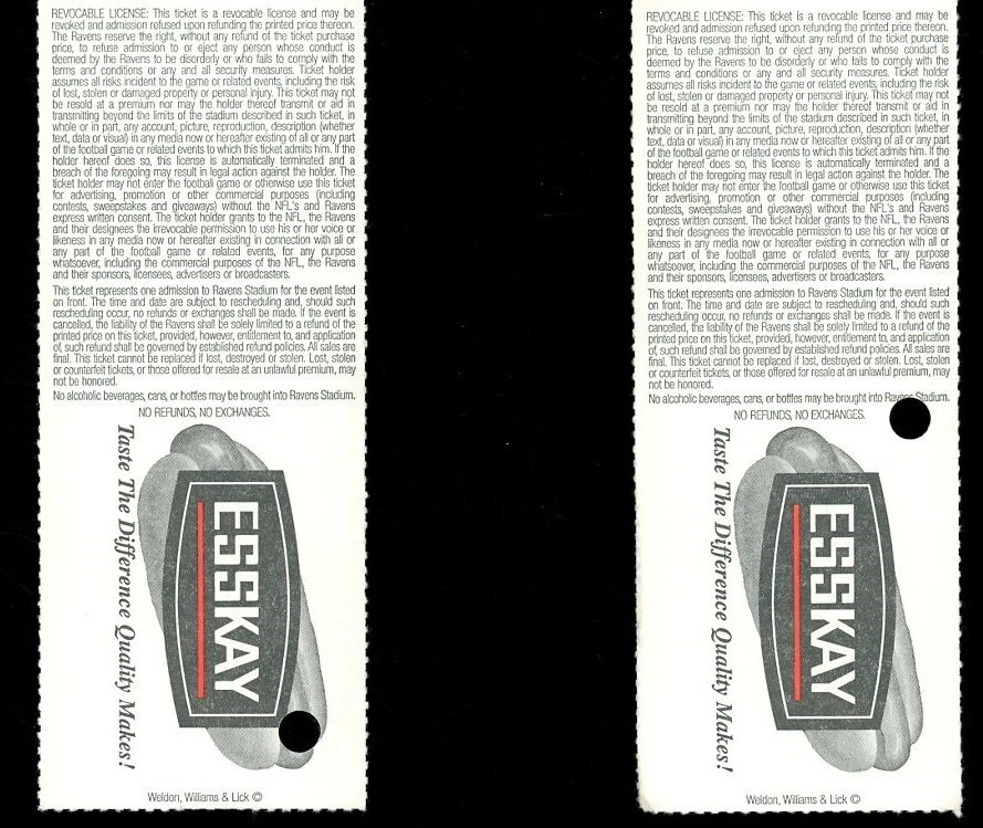 October 27th 2002 Baltimore Ravens vs Pittsburgh Steelers Tickets - Image 2 of 2