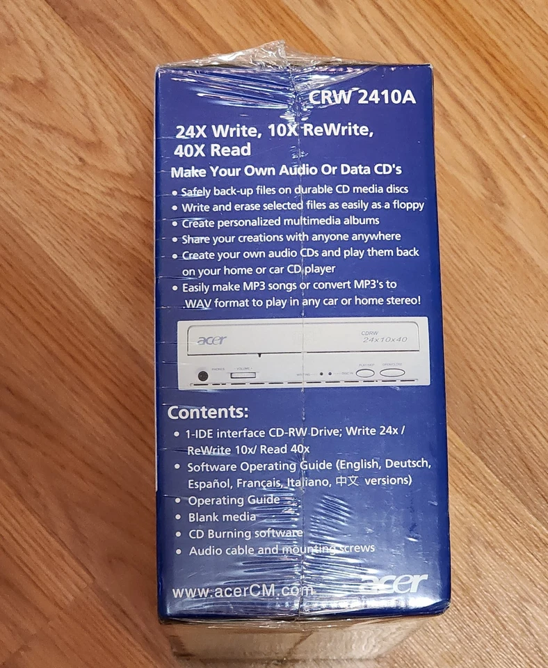 BRAND NEW Acer USB External CD ReWriter 24X CRW 2410A SEALED Seamless Link - Image 4 of 4