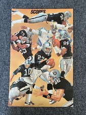Póster de fútbol americano NFL Los Angeles Oakland Raiders ZAR “Scores” 12x18