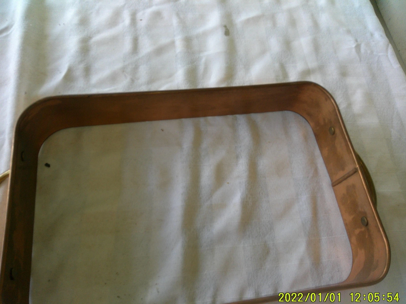 COPPER COLOR SQUARE METAL CAKE PAN STAND HOLDER