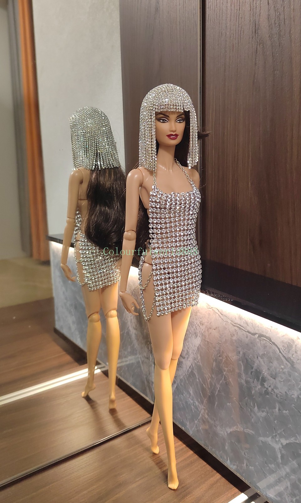 Gorgeous Luxury Crystal Dress For Fashion Royalty Poppy Parker Silkstone 1/6