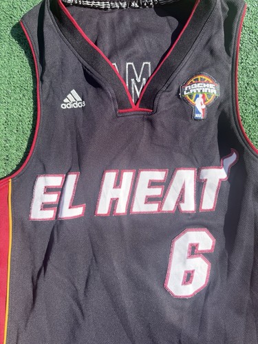 MIAMI EL HEAT LeBron James S NOCHE LATINA Latin Nights STITCHED NBA Jersey Y2K - Picture 3 of 5