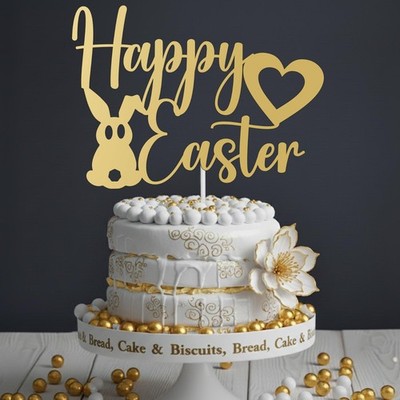 Frohe Ostern Acryl Spiegel Tortenaufleger Hase Kaninchen Festlich Tortendeko