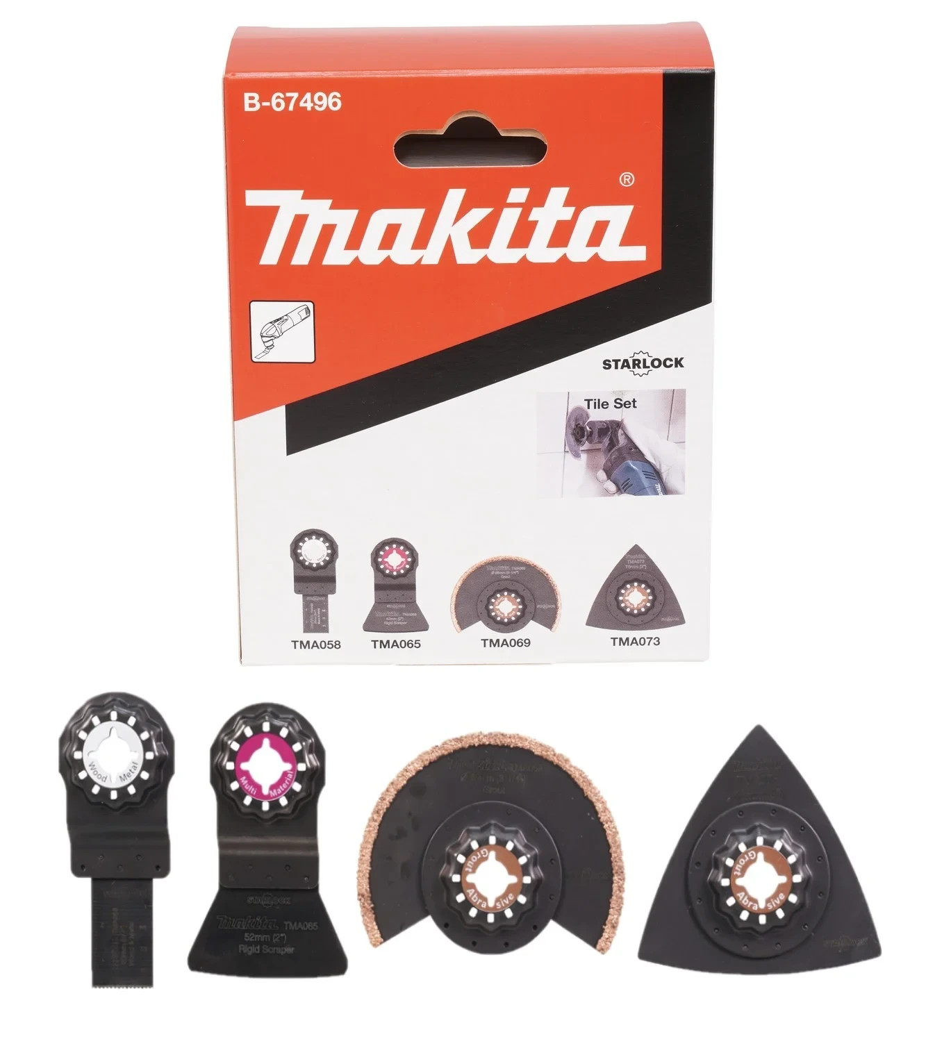 Makita Starlock Multi Tool 4 Piece Tile Set Plunge Segment Blade DTM52 DTM51