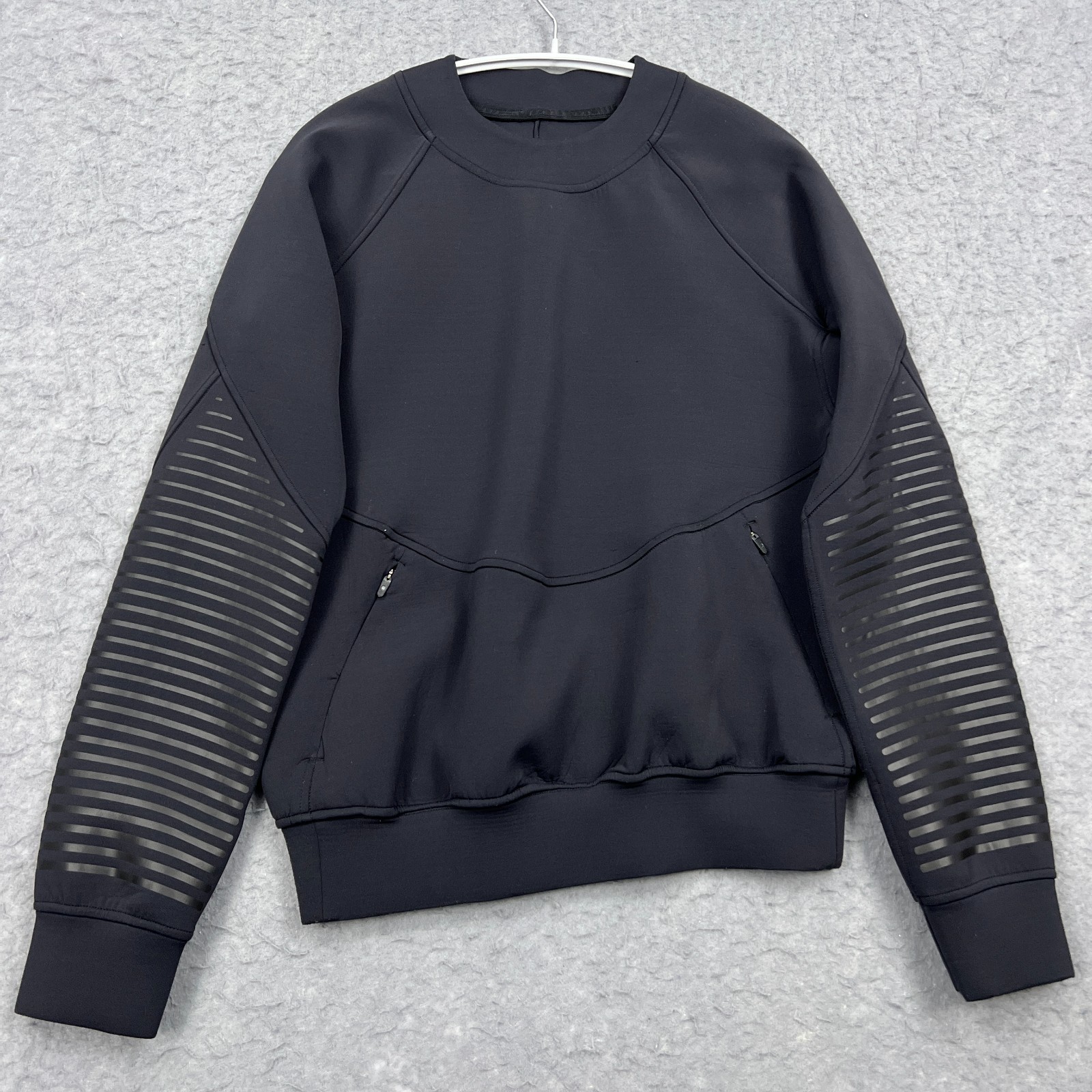 Lululemon Sweatshirt Women's 4 Black City Sweat Crew Spacer Pockets Gym W3DK1S