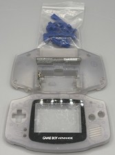 Nintendo Game Boy Advance GBA OEM Shell Clear Glacier  Blue Button Set