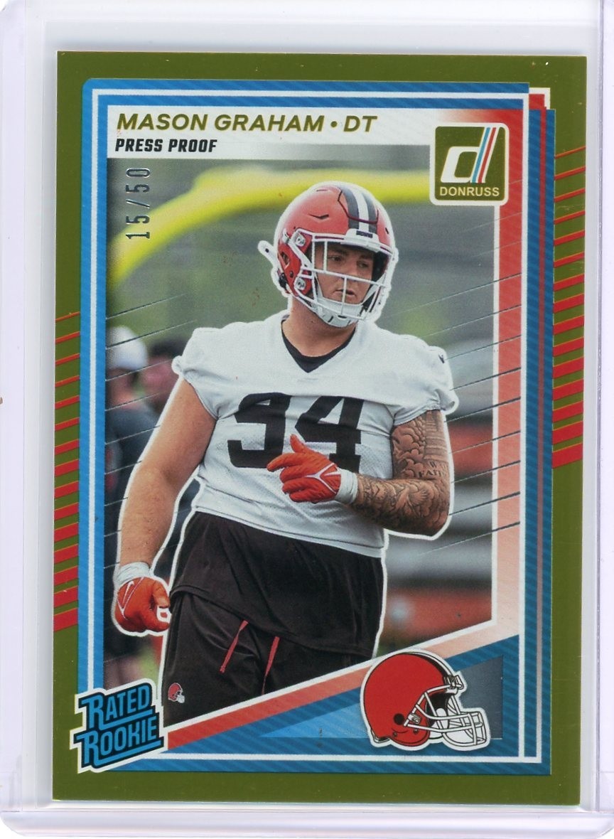 2025 Panini Donruss Mason Graham Rated Rookie Gold Press Proof  15/50 Browns