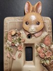 Takahashi 3D Switch Plate Cover  Child's Room Bunny Rabbit in Apron w/Flora — photo 2