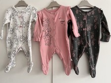 Baby Girls 0-3 Months Babygrow Sleepsuit Bundle Winnie The Pooh Disney George