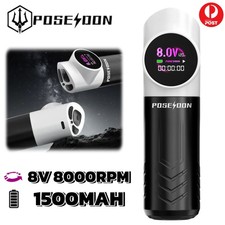 POSESOON Tattoo Machine Wireless Pen Gun Rotary Motor Power Supply Battery LCD