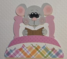 Bedtime Stories Girl Mouse. Scrapbook, Card Making Paper Piecing