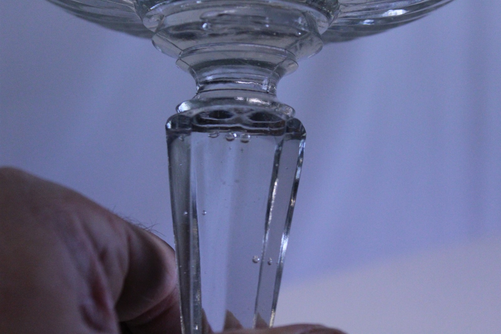 Clear Glass Pedestal Centerpiece Bowl with Scalloped Top Rim 9" diameter Vintage