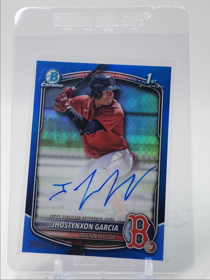 JHOSTYNXON GARCIA 2025 BOWMAN CHROME 1ST BLUE REFRACTOR AUTO /150 Q1739