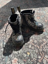 DR MARTENS Toddler Black Disco Crinkle 1460T Lace-Up Combat Boots Kid's Size 7