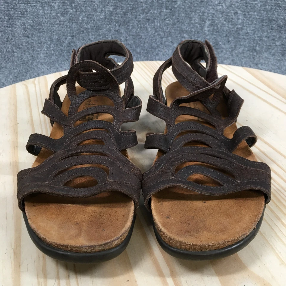 Sandalias Naot Mujer 40 Marrón Sara Gladiador Cuero Informales Punta Abierta Tirantes Foto 4 de 4