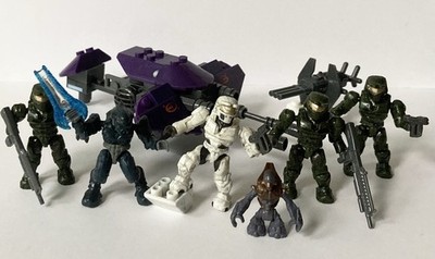 Offizielles MEGA BLOKS HALO Konvolut - 6 Figuren + Zubehör + Fahrzeug - 2009 sehr guter Zustand
