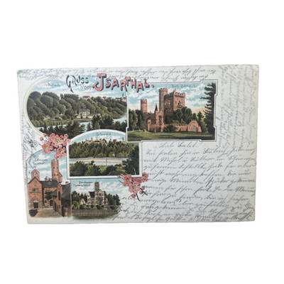 Ansichtskarte Postkarte Isartal Lithographie Pullach Schwaneck Grünwald Gl. 1899