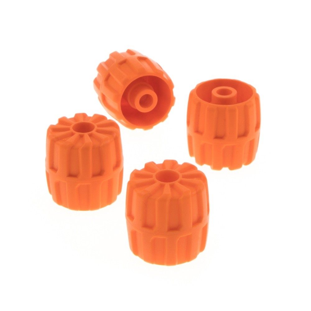 4x Lego Hard Plastic Wheel 22x24 Orange Small Vehicle Wheels Mars Mission 6118