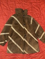 Vintage La Matta Italy Men’s Shearling Suede 80’s Coat - Brown/Beige - Fur Lined
