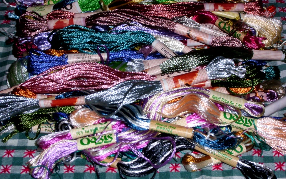 45+ Skeins Oasis Rayon Needlepoint Thread--Solid and Variegated - Image 2 of 3