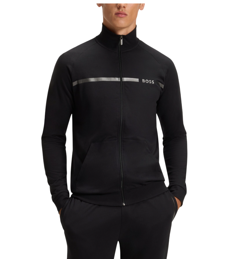 HUGO BOSS MENS BLACK ZIP UP SWEATER AUTHETNIC JACKET Z 50550561001