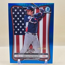 2026 Bowman Chrome Roman Anthony WBC Blue Refractor /150 #WBC-3 USA