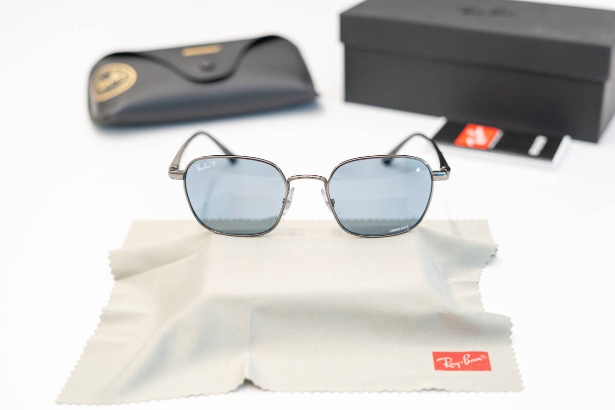 Ray-Ban RB3664CH 004/BA Chromance Polarized Sunglasses Gunmetal Black Light Blue image 9