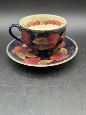 Moorcroft Pomegranate Cup and Saucer William Moorcroft c.1915 1925