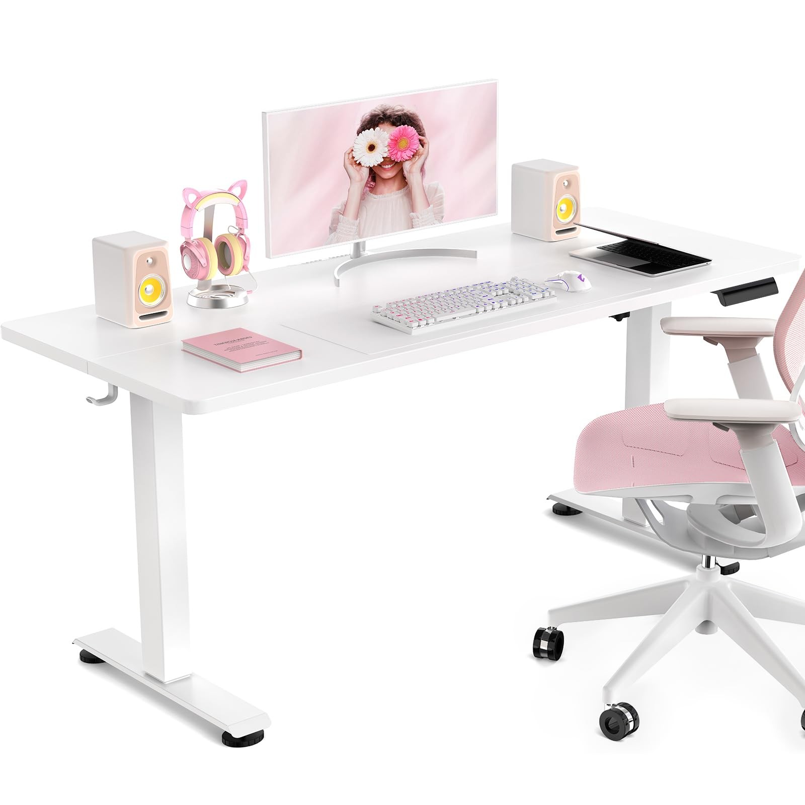 47.2 Inch Large Electric Standing Desk, Heights Adjustable, Sit to Stand Up, ...
