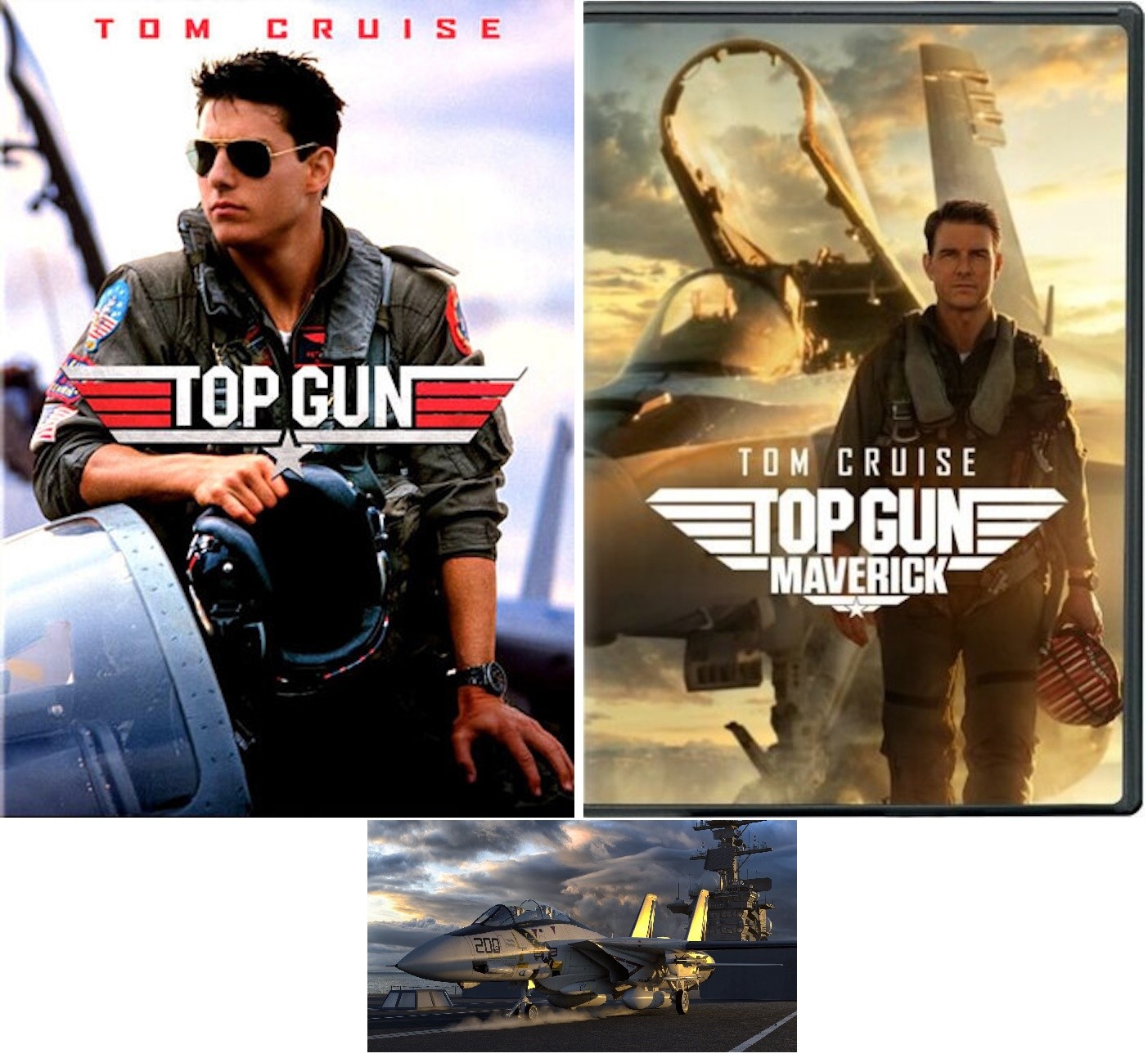 TOP GUN 1 One & TOP GUN 2 TWO MAVERICK TOM CRUISE 2 DVD Set + F-14 Art Card New