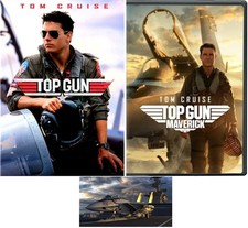 TOP GUN 1 One  TOP GUN 2 TWO MAVERICK TOM CRUISE 2 DVD Set  F-14 Art Card New