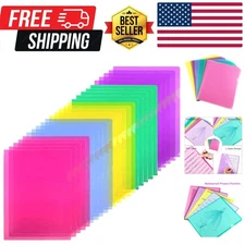 25 Pack Clear Document Folder Project Pockets, Clear Plastic Folders Letter S...