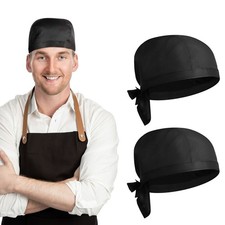 Reusable Black Cooking Hat Durable Chef Skull Cap Comfortable for Adults