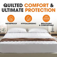 Mattress Protector Deep Pocket Waterproof Breathable Ultra Soft Fitted Bed Cover