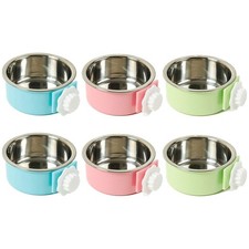 Stainless Steel Hanging Crate Dog Bowl 6 PCS