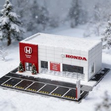 1/64 Diorama Diecast Car Garage Model LED City Street Building Repair Display US