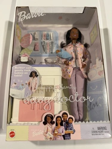 Vintage Happy Family Baby Doctor African American Barbie Doll 2002 Mattel