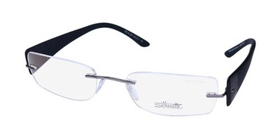 NEW SILHOUETTE 7596/60 GLASSES 52-19-140 RECTANGULAR 6057 METAL & PLASTIC GRAY