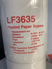 New Genuine Luber-Finer LF3635 Pleated Paper Bypass Filter