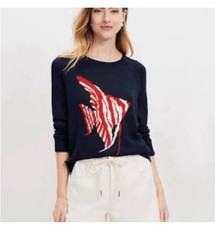 Ann Taylor Loft Fish Intarsia Sweater Pullove...
