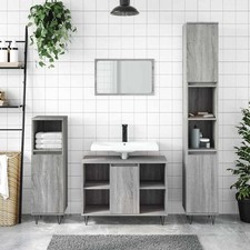 Armoire de Salle de Bain Meuble de Rangement Toilette Bois d'Ingénierie vidaXL
