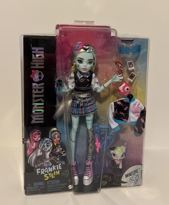 2022 Monster High Frankie Stein G3 Reboot Doll & Pet Dog Watzie!