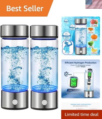 High-Concentration Hydrogen Water Bottle Generator - 2 Pack for Health Benefits