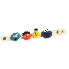 SESAME STREET BRACELET WITH 4 CHARMS 7  BRACELET. CHARMS CAN BE USED FOR CROCS.